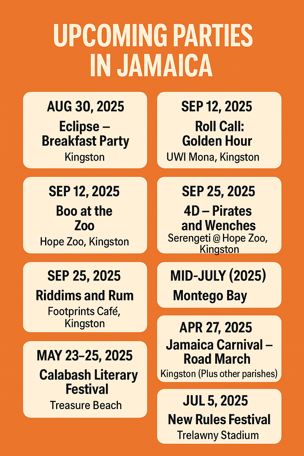 Upcoming Party and Festival Highlights in Jamaica